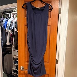 Kimi and Kai Navy Delia Ruched maternity tank dress